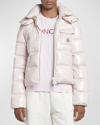 Moncler Andro Hooded Puffer Jacket In Pastel Pink