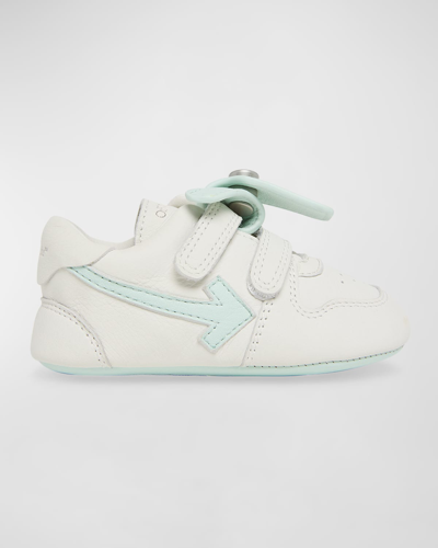 Off-white Kids' Boy's Mini Out Of Office Leather Trainers, Baby In Light Blue