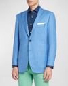 Kiton Men's Cashmere-silk Blazer In Aqua