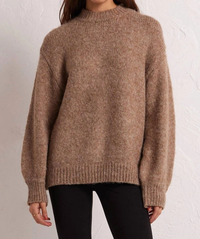 Z Supply Danica Sweater Chai Xl In Brown