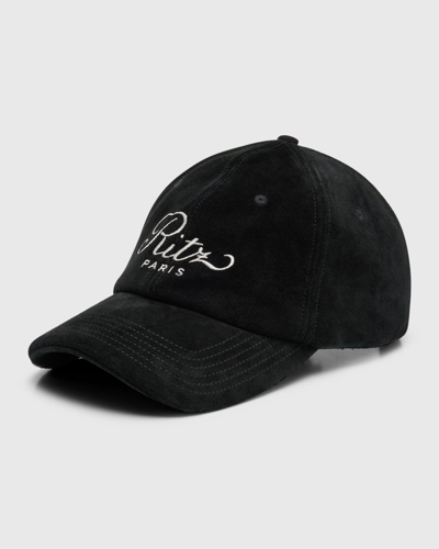 Frame X Ritz Paris Men's Suede Baseball Hat In Black