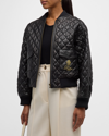 FRAME X RITZ PARIS QUILTED LEATHER BOMBER JACKET