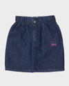 OFF-WHITE GIRL'S OFF STAMP PLAIN DENIM SKIRT