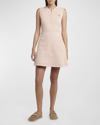 Moncler Floral-jacquard Cotton-twill Mini Dress In Light Pink