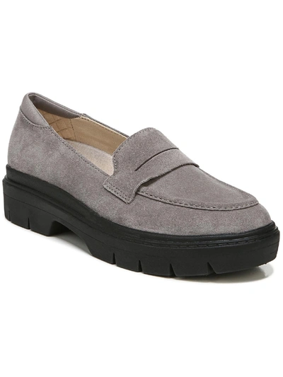Dr. Scholl's Shoes Classy Womens Padded Insole Slip On Penny Loafers In Grey