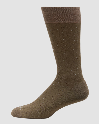 Marcoliani Men's Tweed Mid-calf Socks In 258 Cappuccino