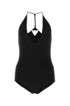 Bottega Veneta Plunge Neck Bodysuit In Black