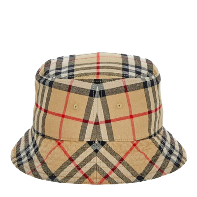 Burberry Check Hat In Beige