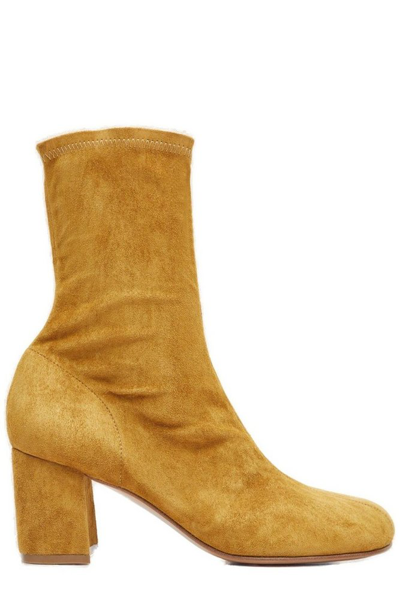 Dries Van Noten Block Heel Boots In Brown