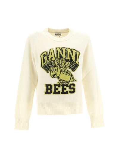 Ganni Bees Jumper In White