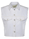 Isabel Marant Étoile Isabel Marant Tyra Raw-cut Edge Denim Vest In White