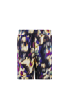 Isabel Marant Vataya Abstract Print Elastic Waist Shorts In Multicolor