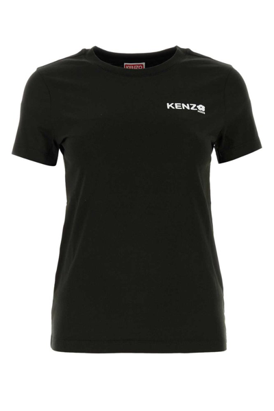 Kenzo Logo Printed Crewneck T In Black
