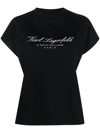 Karl Lagerfeld Rhinestone-embellished T-shirt In Black