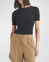Rag & Bone Sabeen Short-sleeve Polka Dot Top In Polkadt