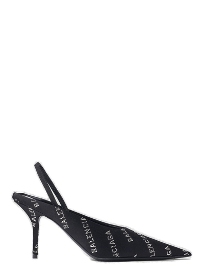 Balenciaga Square Knife Slingback Pumps In Black