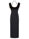 Attico Black Midi Dress In Black