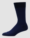 Marcoliani Men's Tweed Mid-calf Socks In 001 Navy