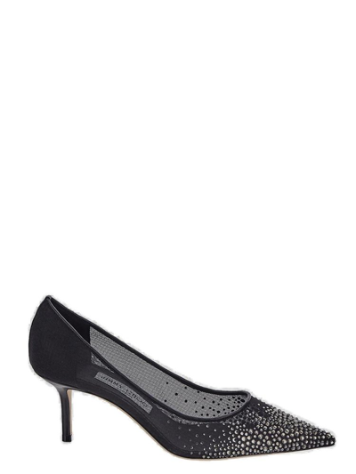 Jimmy Choo Love 65 Embellished Pumps In Black