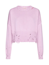 MARNI MARNI DISTRESSED CROPPED KNITTED JUMPER