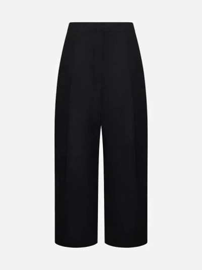 Studio Nicholson Dordoni Pleated Cotton-twill Trousers In Black