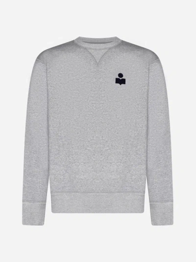 Marant Mike Cotton-blend Sweatshirt In Grey,midnight