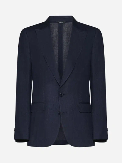 Dolce & Gabbana Blazer In Melange Blue