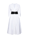 Alaïa Belted Poplin Midi Dress In White