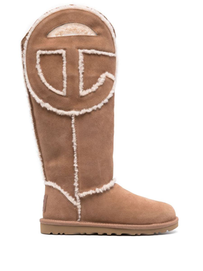 Ugg X Telfar Suede High Boots In Brown