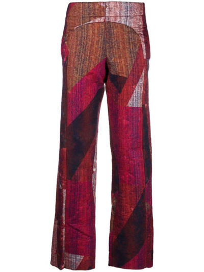 Vitelli Contrast Panel Trousers In Violet