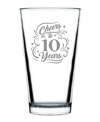 BEVVEE CHEERS TO 10 YEARS 10TH ANNIVERSARY GIFTS PINT GLASS, 16 OZ