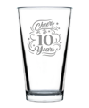 Bevvee Cheers To 10 Years 10th Anniversary Gifts Pint Glass, 16 oz In Clear