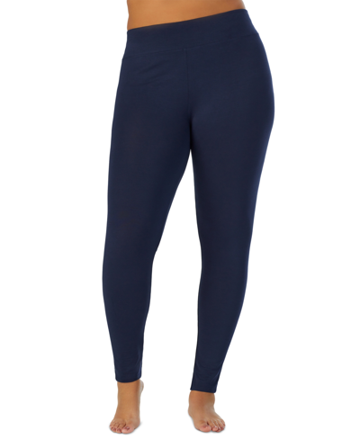 Cuddl Duds Plus Size Softwear Stretch High-rise Leggings In Navy Blazer