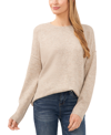 Shop Cece Women's Elbow Hearts Long-sleeve Crewneck Sweater In Oatmeal