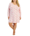 CHARTER CLUB PLUS SIZE COTTON LACE-TRIM NIGHTGOWN, CREATED FOR MACY'S