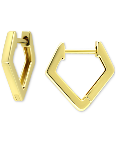 Giani Bernini Polished Geometric Small Huggie Hoop Earrings In Sterling Silver, 1/2", Created For Macy's In Gold Over Silver