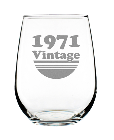 Bevvee Vintage-like 1971 52nd Birthday Gifts Stem Less Wine Glass, 17 oz In Clear