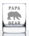 BEVVEE PAPA BEAR DAD GIFTS WHISKEY ROCKS GLASS, 10 OZ