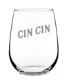 BEVVEE CHEERS ITALIAN CIN CIN ITALY GIFTS STEM LESS WINE GLASS, 17 OZ