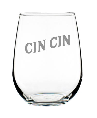 Bevvee Cheers Italian Cin Cin Italy Gifts Stem Less Wine Glass, 17 oz In Clear