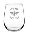 BEVVEE BEE DAY HAPPY BIRTHDAY GIFTS STEM LESS WINE GLASS, 17 OZ