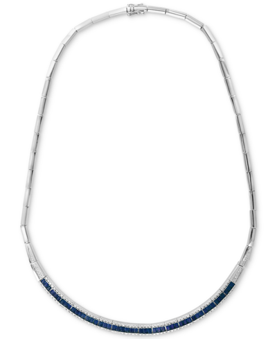Effy Collection Effy Sapphire (4-1/2 Ct. T.w.) & Diamond (5/8 Ct. T.w.) 18" Collar Necklace In 14k White Gold