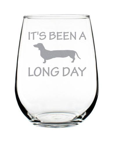 Bevvee It's Been A Long Day Funny Dachshund Dog Gifts Stem Less Wine Glass, 17 oz In Clear
