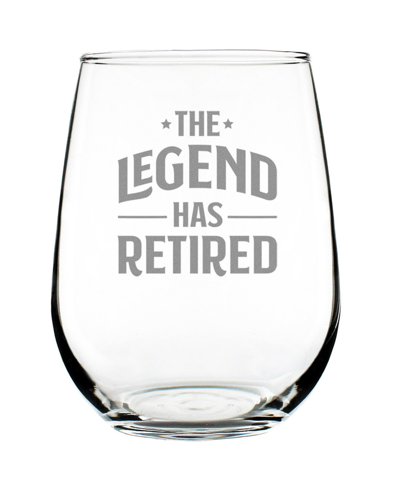 Bevvee The Legend Has Retired Retirement Gifts Stem Less Wine Glass, 17 oz In Clear