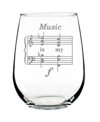 BEVVEE MUSIC IS MY FORTE MUSICIAN GIFTS STEM LESS WINE GLASS, 17 OZ
