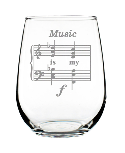 Bevvee Music Is My Forte Musician Gifts Stem Less Wine Glass, 17 oz In Clear