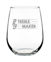BEVVEE TREBLE MAKER MUSICIAN GIFTS STEM LESS WINE GLASS, 17 OZ