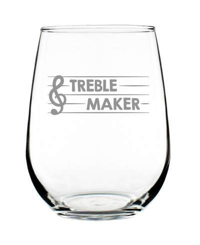 Bevvee Treble Maker Musician Gifts Stem Less Wine Glass, 17 oz In Clear