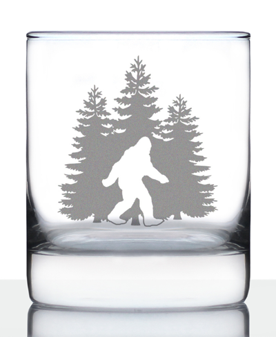 Bevvee Bigfoot Sasquatch Gifts Whiskey Rocks Glass, 10 oz In Clear
