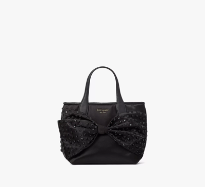 Kate Spade On Purpose Embellished Satin Bow Tote In Black